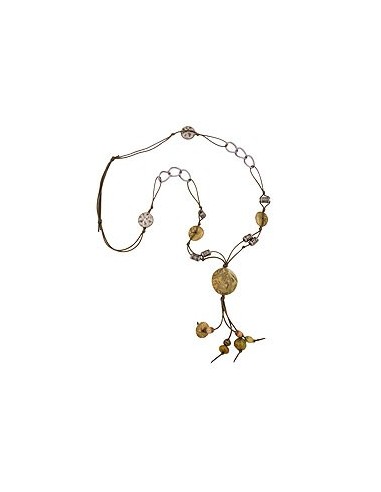 necklace beads olive-green