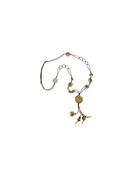 necklace beads olive-green