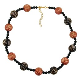 necklace designer beads red/black/gold-coloured