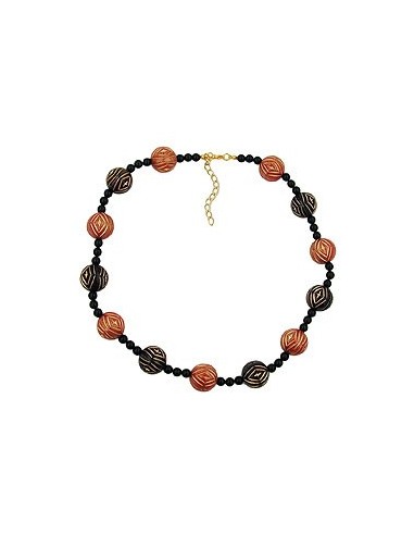 necklace designer beads red/black/gold-coloured