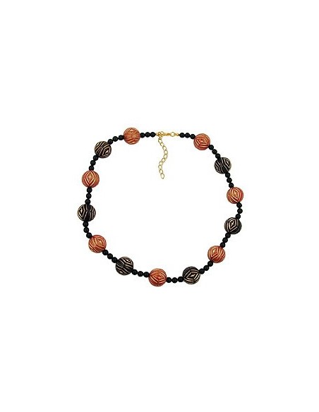 necklace designer beads red/black/gold-coloured