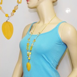 necklace yellow beads with chain links