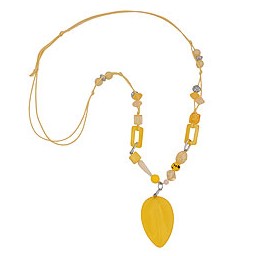 necklace yellow beads with chain links