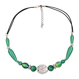 necklace silky-green chromcolour beads