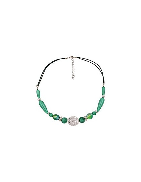 necklace silky-green chromcolour beads
