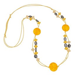 necklace yellow beads patterned beads