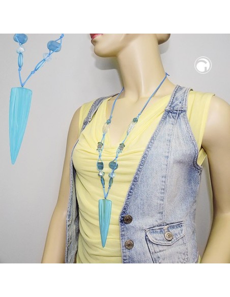 necklace long triangle light-blue