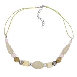 necklace beads light-green yellow