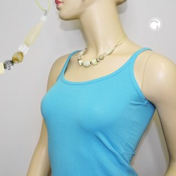 necklace beads light-green yellow