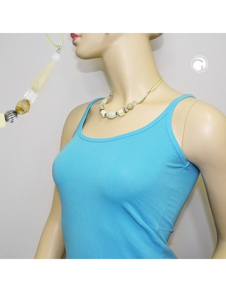 necklace beads light-green yellow