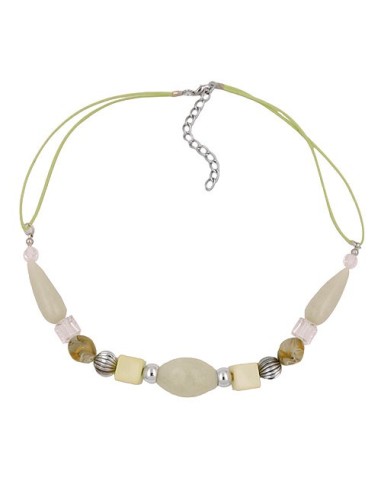 necklace beads light-green yellow