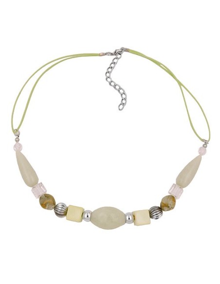 necklace beads light-green yellow