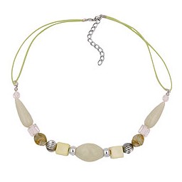 necklace beads light-green yellow