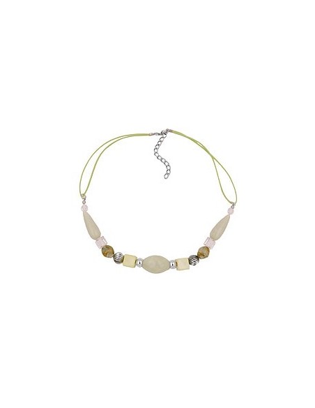necklace beads light-green yellow