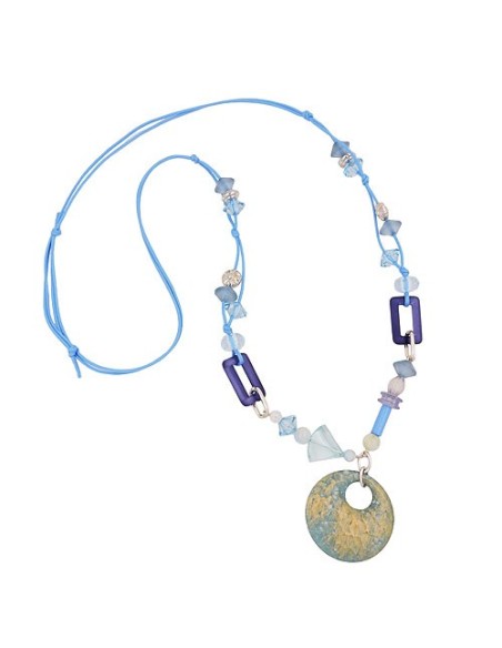 necklace different beads turquoise and light blue