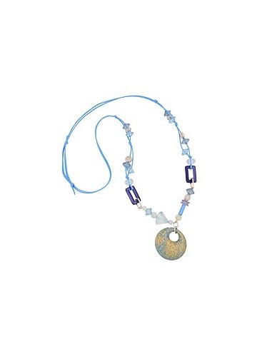 necklace different beads turquoise and light blue
