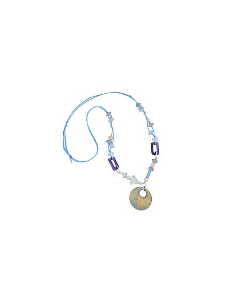 necklace different beads turquoise and light blue