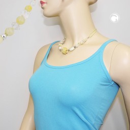 necklace beads light-green-yellow