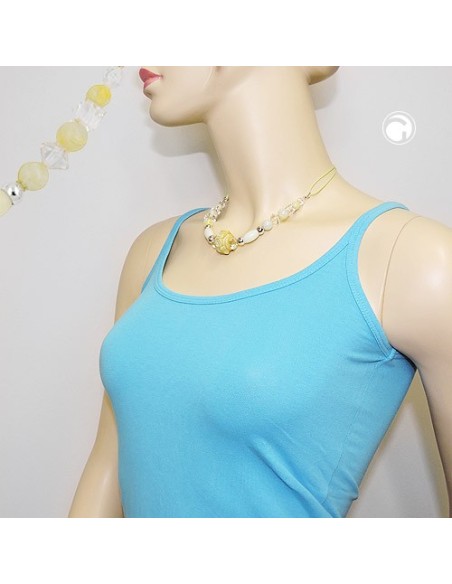 necklace beads light-green-yellow