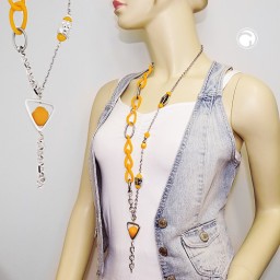 necklace yellow beads chain links