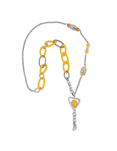 necklace yellow beads chain links