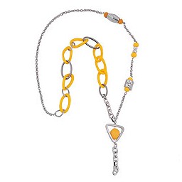 necklace yellow beads chain links