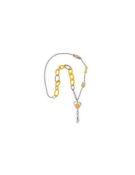 necklace yellow beads chain links