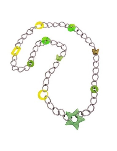 necklace oliv-mint-lime-green beads