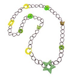 necklace oliv-mint-lime-green beads