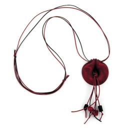 necklace rings dark-red metallic 100cm