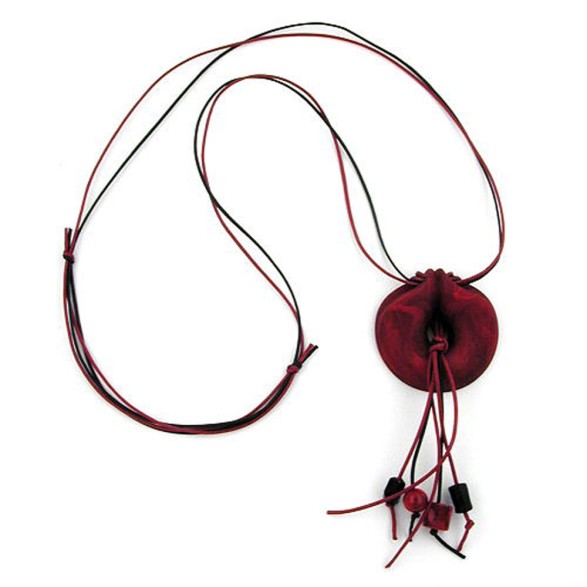 necklace rings dark-red metallic 100cm