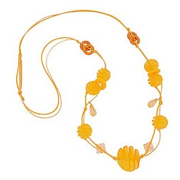 necklace yellow spiral beads cord