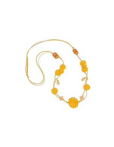 necklace yellow spiral beads cord