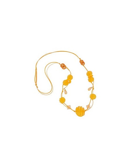 necklace yellow spiral beads cord