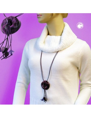 necklace rings glossy lavender 100cm