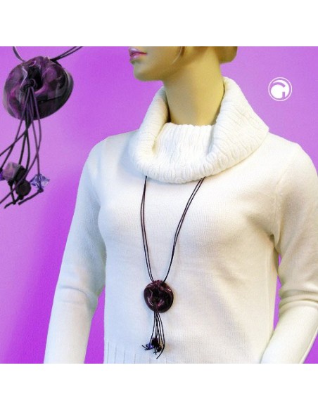 necklace rings glossy lavender 100cm