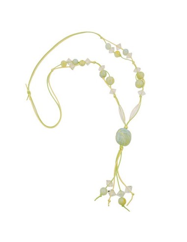 necklace beads light-green yellow