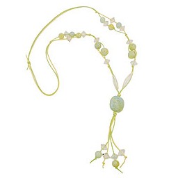 necklace beads light-green yellow