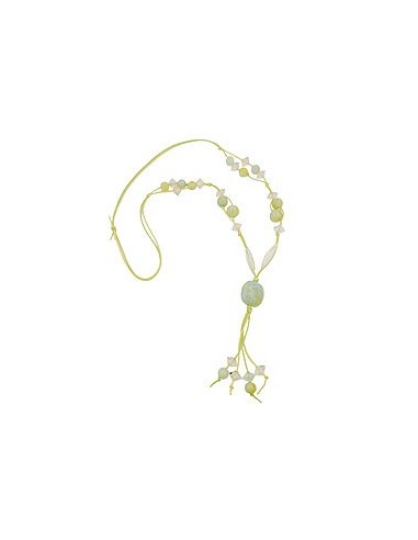 necklace beads light-green yellow