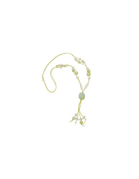necklace beads light-green yellow