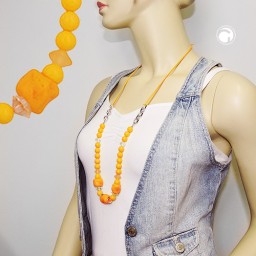 necklace stone-shaped beads yellow