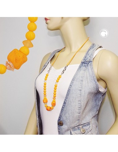 necklace stone-shaped beads yellow