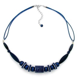 necklace dark blue/ metal coloured