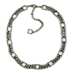 necklace antique silver 2 rows 32cm