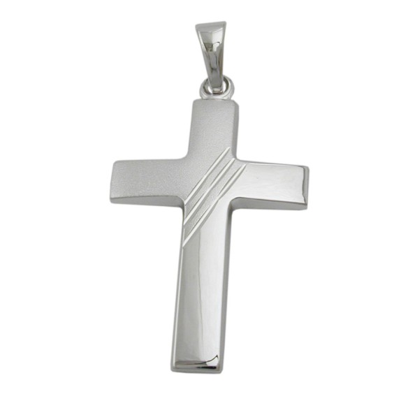 pendant cross 9k whitegold