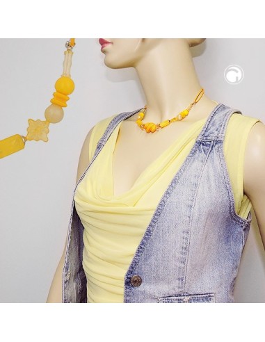 necklace yellow beads twisted