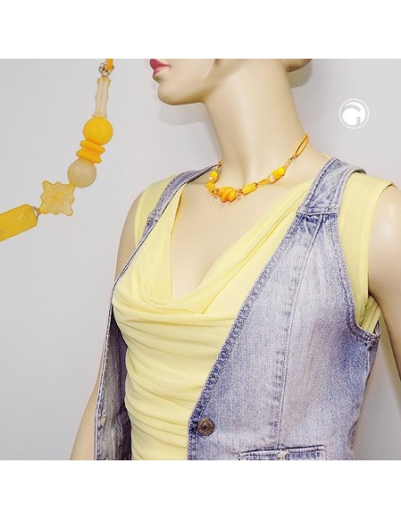 necklace yellow beads twisted