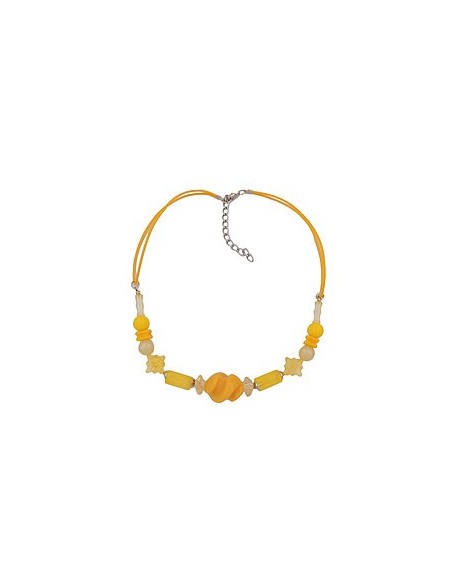 necklace yellow beads twisted