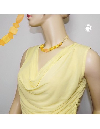 necklace yellow beads yellow cord
