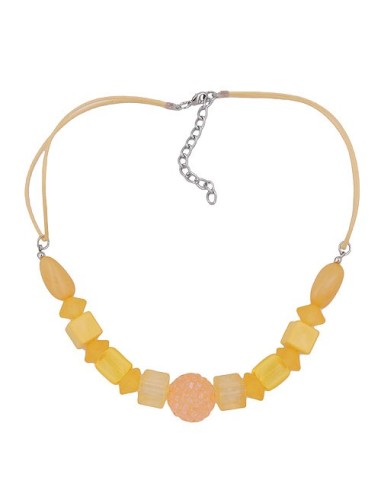 necklace yellow beads yellow cord